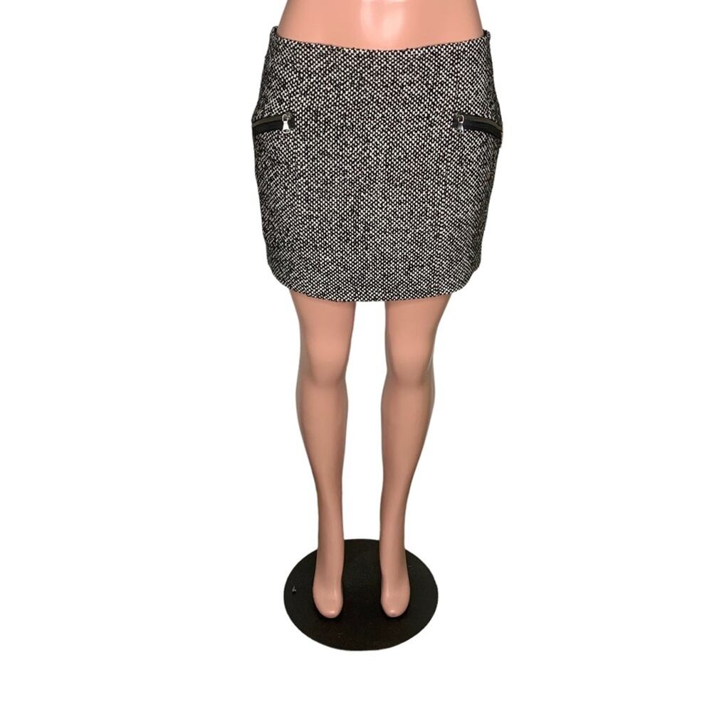 Zara Basic Skirt Gray Tweed Full Lining Hidden Si… - image 1